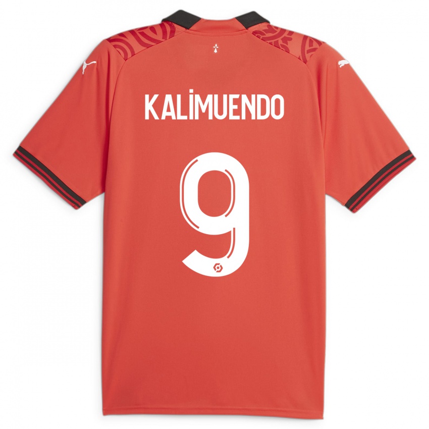 Criança Camisola Arnaud Kalimuendo #9 Vermelho Principal 2023/24 Camisa