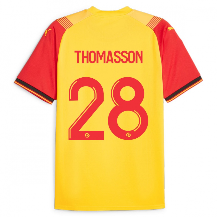 Criança Camisola Adrien Thomasson #28 Amarelo Principal 2023/24 Camisa