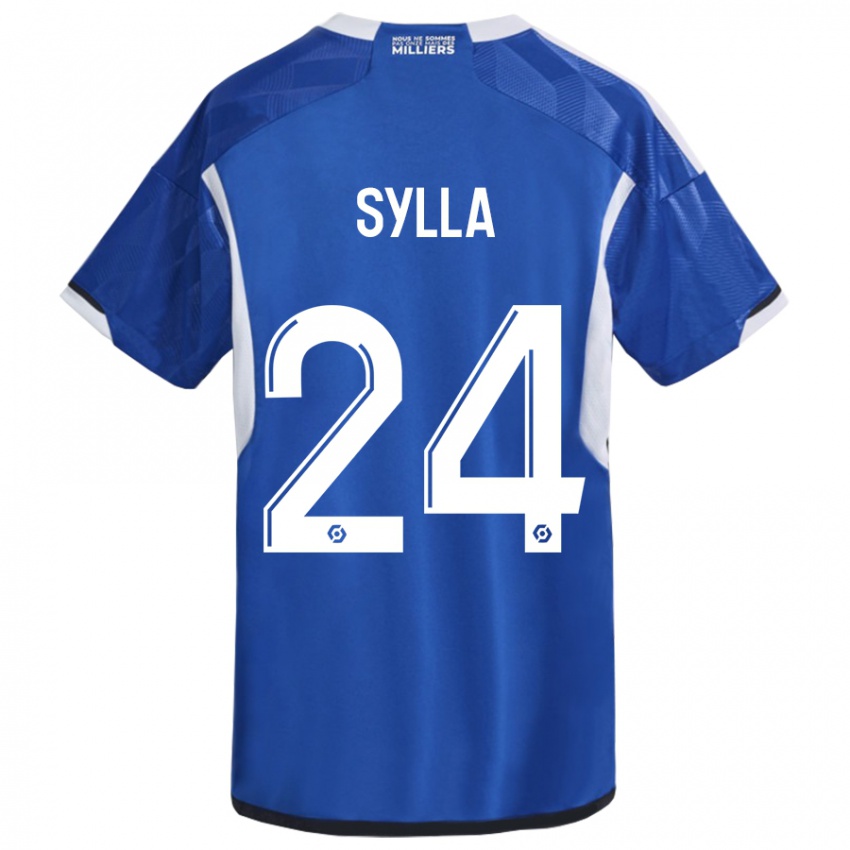 Criança Camisola Abakar Sylla #24 Azul Principal 2023/24 Camisa