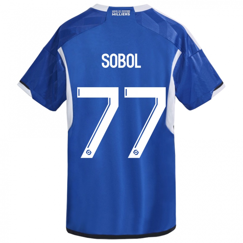 Criança Camisola Eduard Sobol #77 Azul Principal 2023/24 Camisa