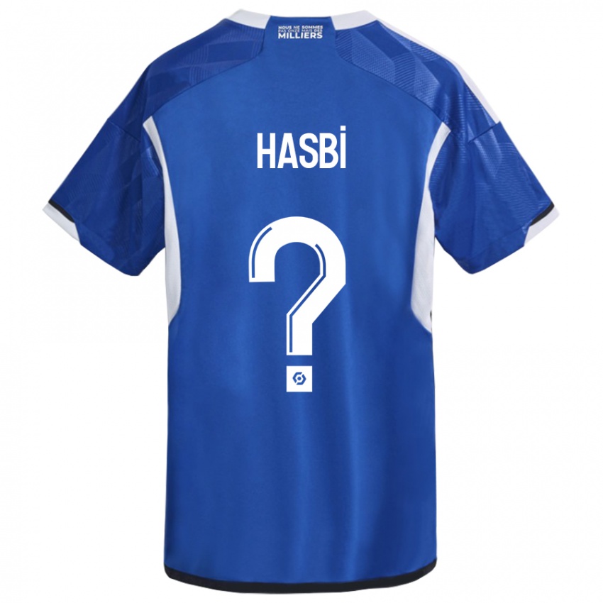 Criança Camisola Walid Hasbi #0 Azul Principal 2023/24 Camisa