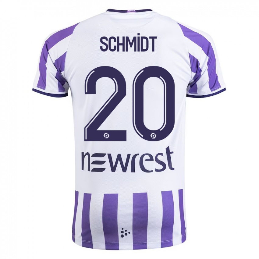 Criança Camisola Niklas Schmidt #20 Branco Principal 2023/24 Camisa