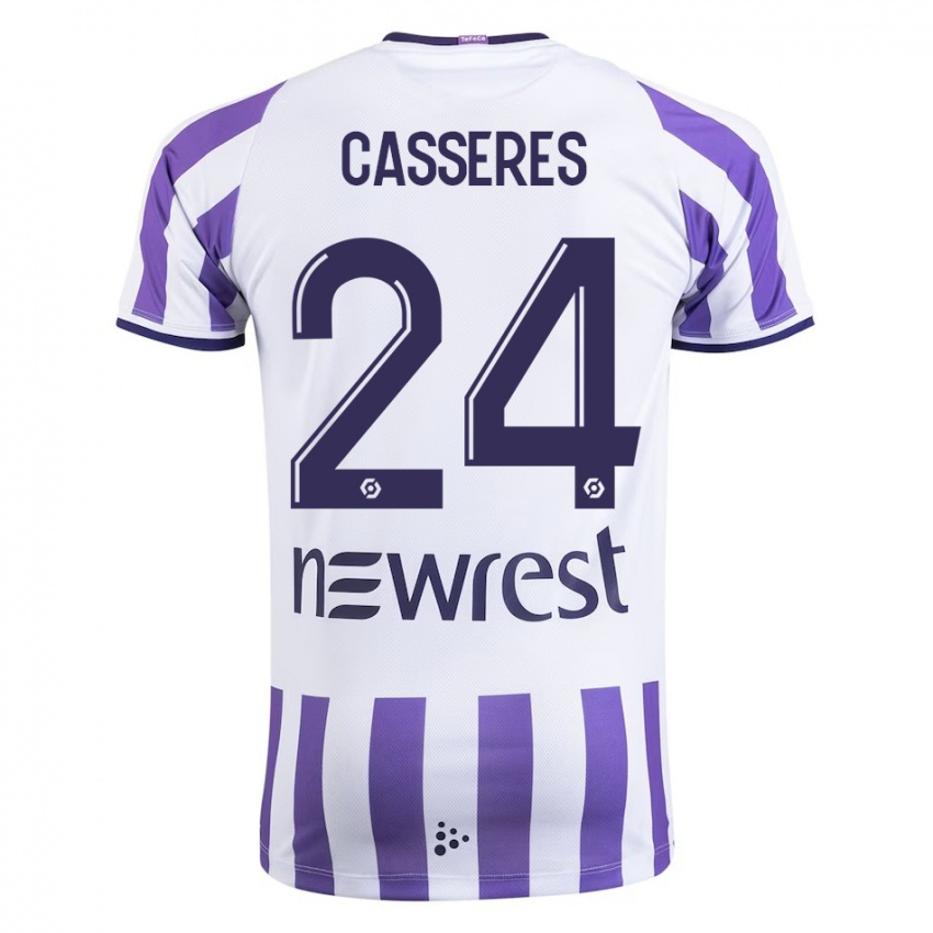 Criança Camisola Cristian Cásseres Jr. #24 Branco Principal 2023/24 Camisa