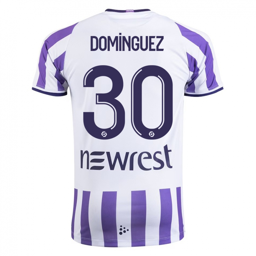 Criança Camisola Álex Domínguez #30 Branco Principal 2023/24 Camisa