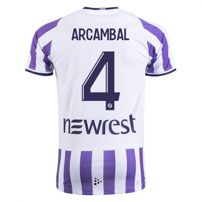 Criança Camisola Anais Arcambal #4 Branco Principal 2023/24 Camisa