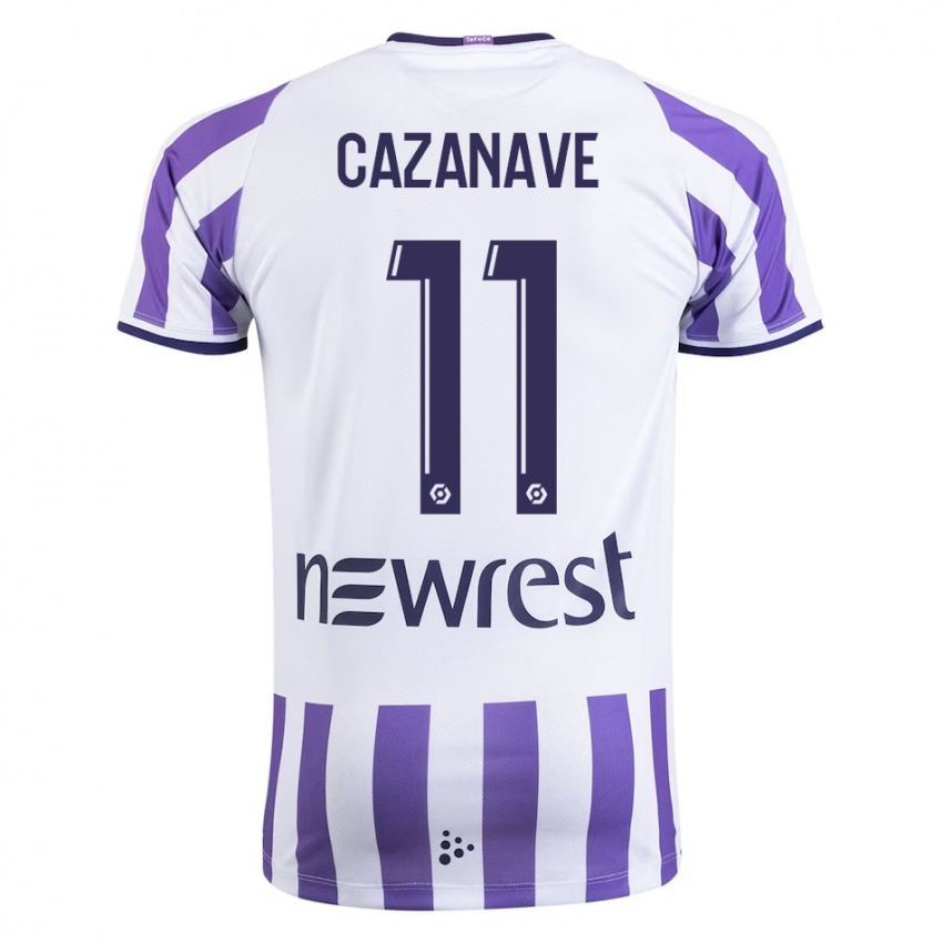 Criança Camisola Julie Cazanave #11 Branco Principal 2023/24 Camisa