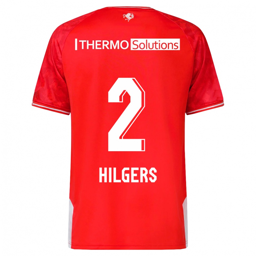 Criança Camisola Mees Hilgers #2 Vermelho Principal 2023/24 Camisa