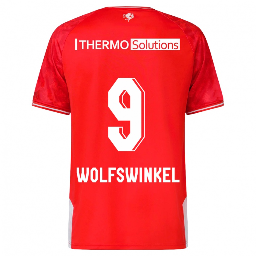 Criança Camisola Ricky Van Wolfswinkel #9 Vermelho Principal 2023/24 Camisa