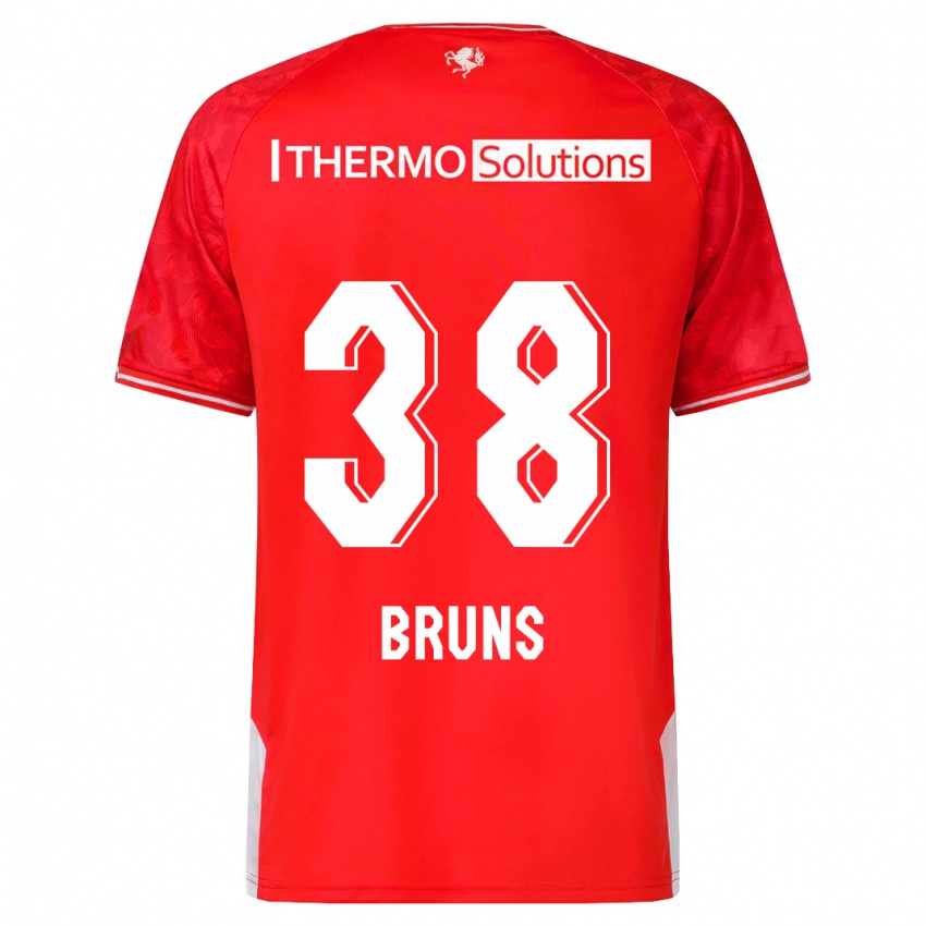 Criança Camisola Max Bruns #38 Vermelho Principal 2023/24 Camisa