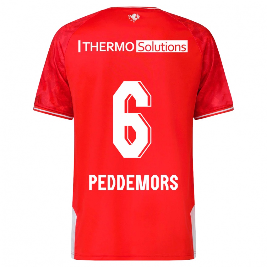 Criança Camisola Ella Peddemors #6 Vermelho Principal 2023/24 Camisa