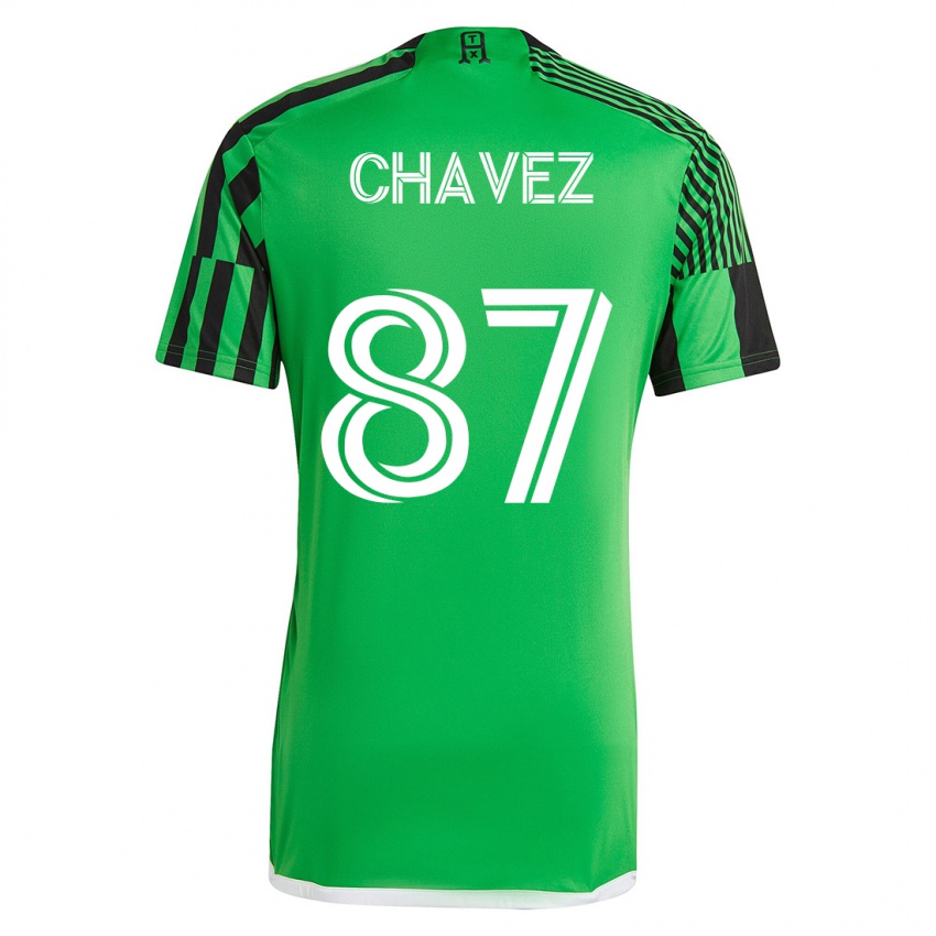 Criança Camisola Alfonso Ocampo-Chávez #87 Verde Preto Principal 2023/24 Camisa