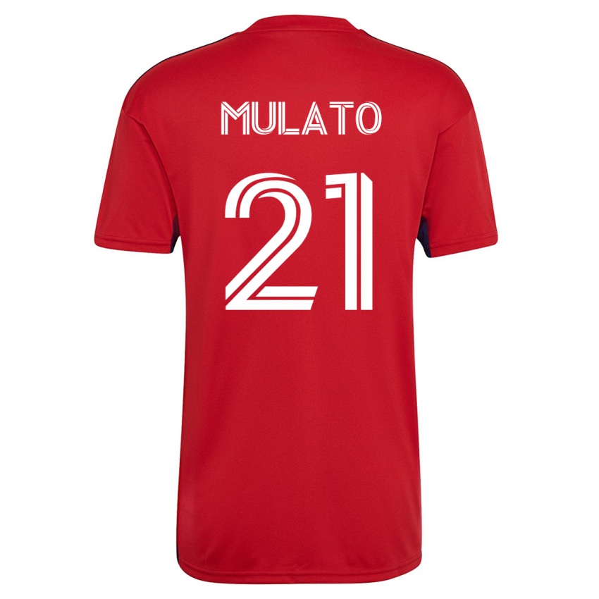 Criança Camisola José Mulato #21 Vermelho Principal 2023/24 Camisa