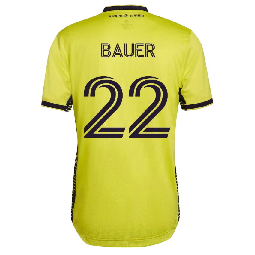 Criança Camisola Josh Bauer #22 Amarelo Principal 2023/24 Camisa
