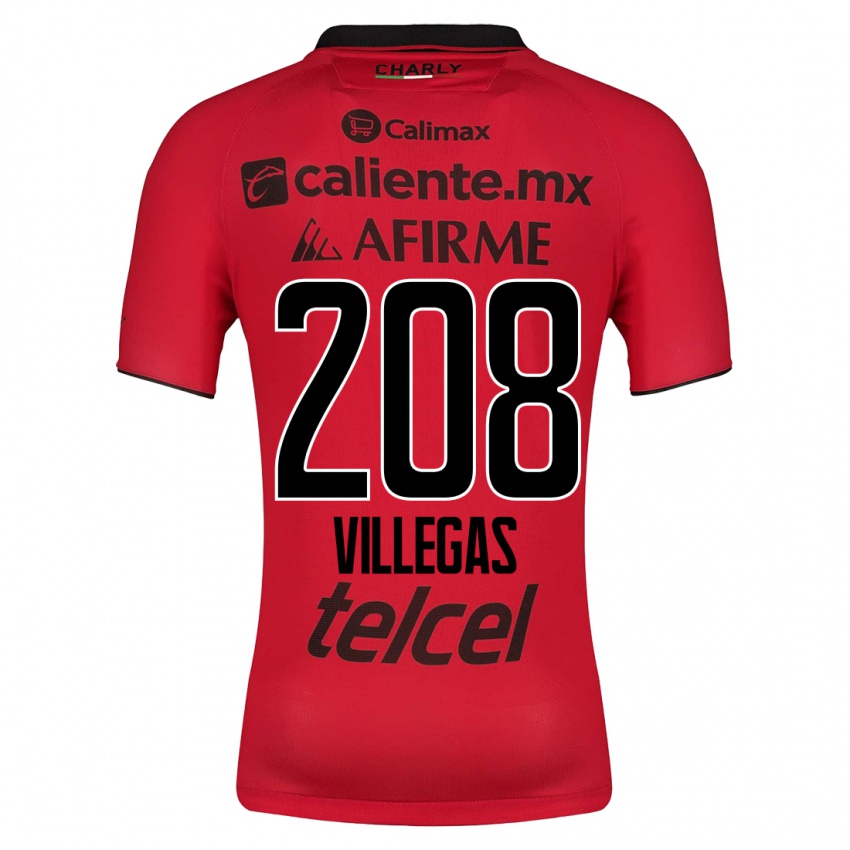 Criança Camisola Óscar Villegas #208 Vermelho Principal 2023/24 Camisa