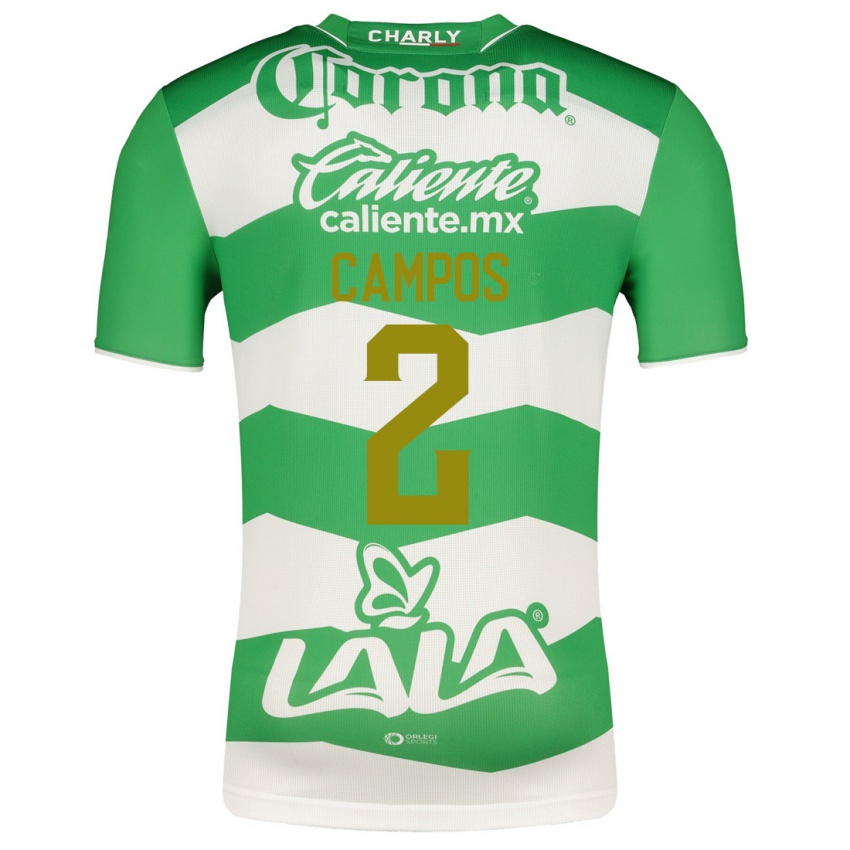 Criança Camisola Omar Campos #2 Verde Principal 2023/24 Camisa