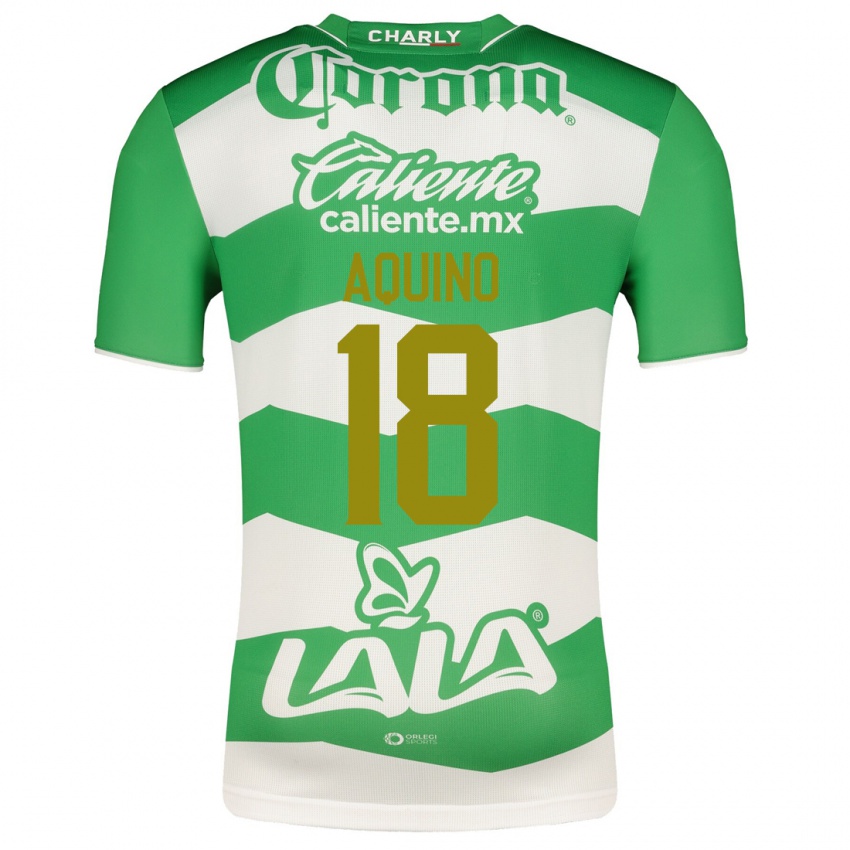 Criança Camisola Pedro Aquino #18 Verde Principal 2023/24 Camisa