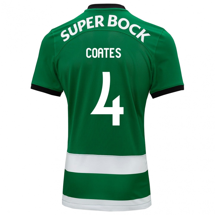 Criança Camisola Sebastián Coates #4 Verde Principal 2023/24 Camisa