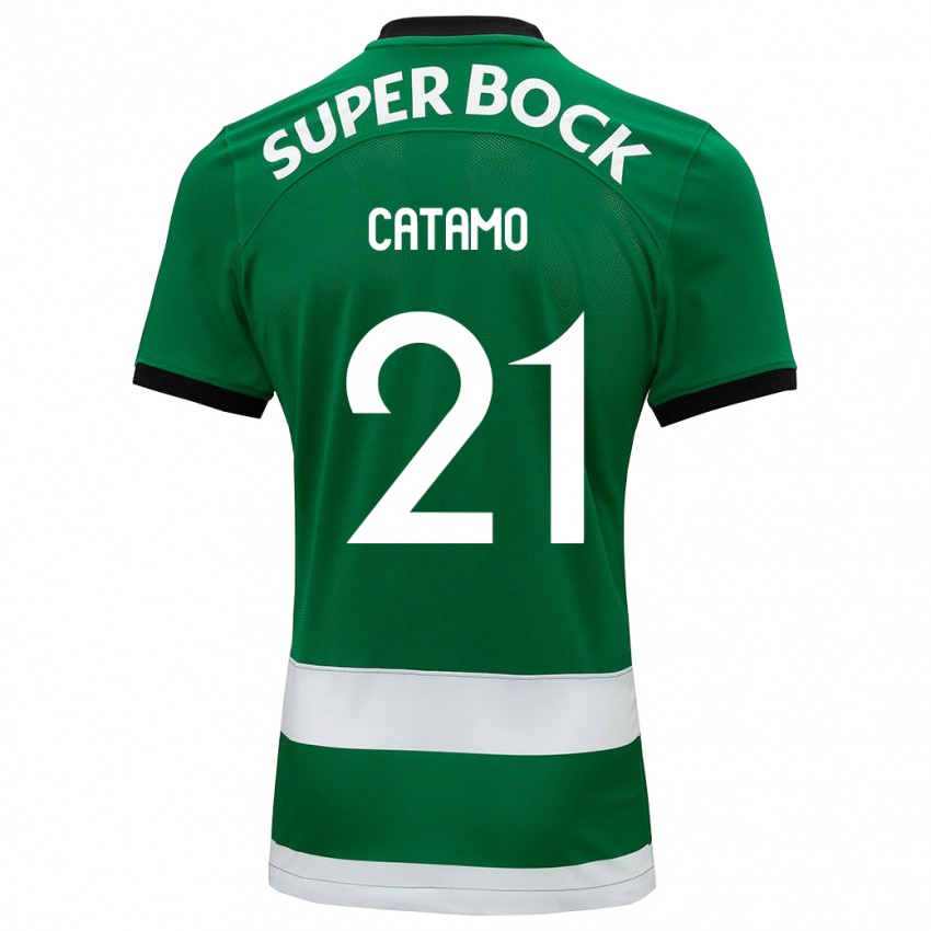 Criança Camisola Geny Catamo #21 Verde Principal 2023/24 Camisa