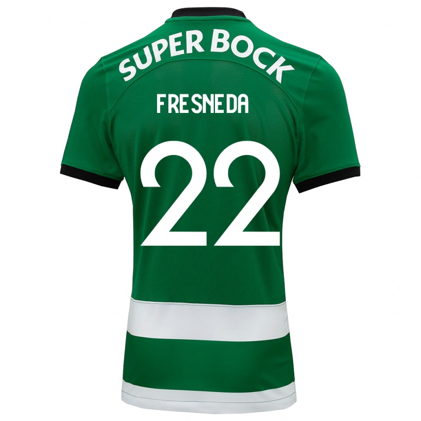 Criança Camisola Iván Fresneda #22 Verde Principal 2023/24 Camisa