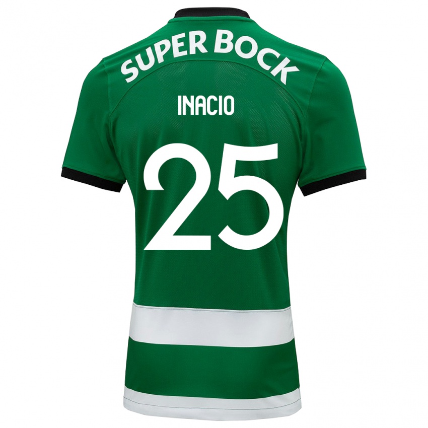 Criança Camisola Gonçalo Inácio #25 Verde Principal 2023/24 Camisa