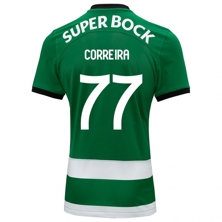 Criança Camisola Alicia Figueiredo Lima Correia #77 Verde Principal 2023/24 Camisa