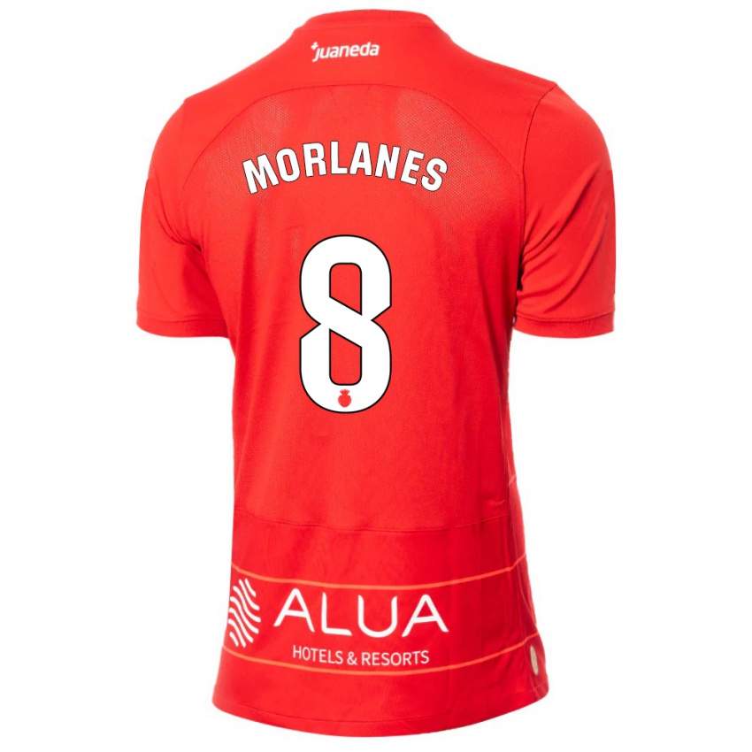 Criança Camisola Manu Morlanes #8 Vermelho Principal 2023/24 Camisa