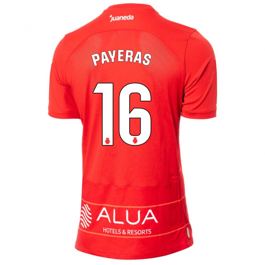 Criança Camisola Martí Payeras #16 Vermelho Principal 2023/24 Camisa