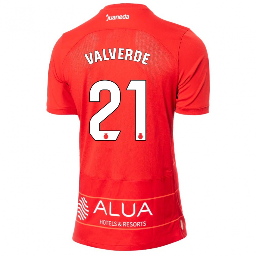 Criança Camisola David Valverde #21 Vermelho Principal 2023/24 Camisa