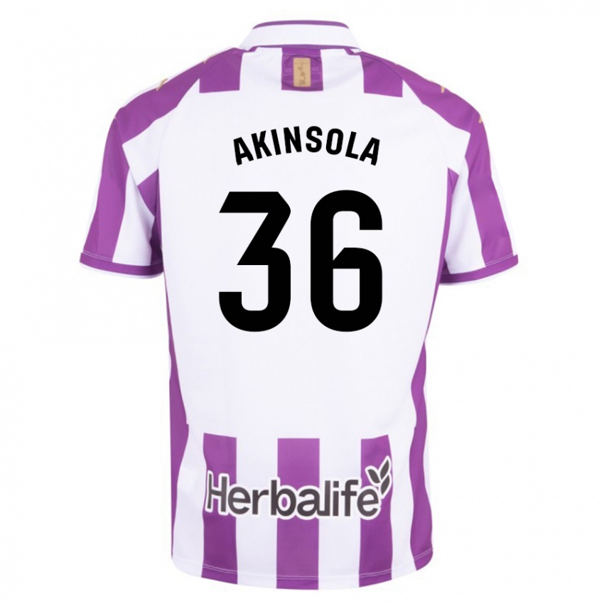 Criança Camisola Tunde Akinsola #36 Roxo Principal 2023/24 Camisa