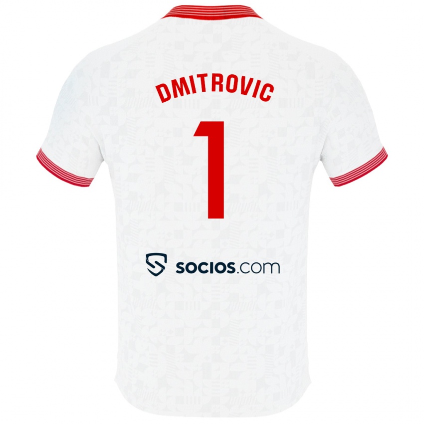 Criança Camisola Marko Dmitrović #1 Branco Principal 2023/24 Camisa