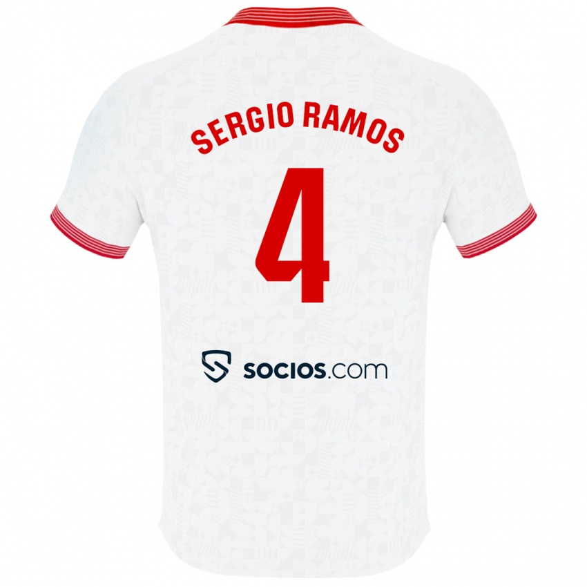 Criança Camisola Sergio Ramos #4 Branco Principal 2023/24 Camisa