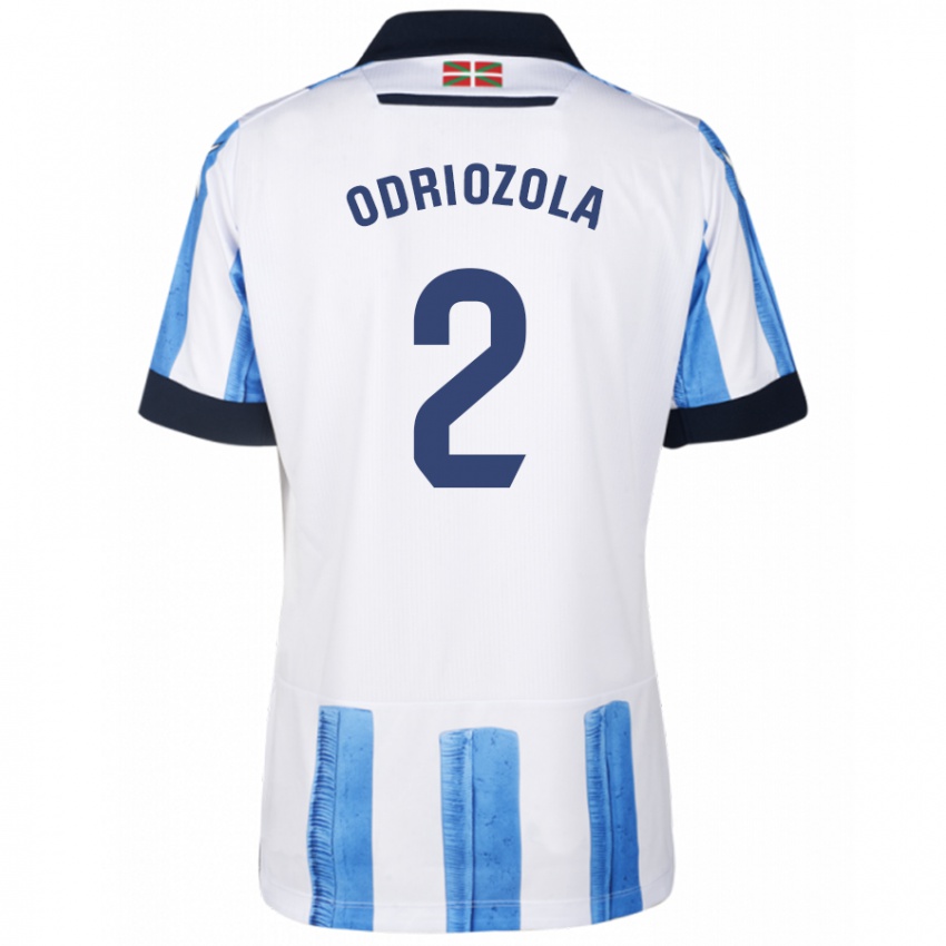 Criança Camisola Alvaro Odriozola #2 Branco Azulado Principal 2023/24 Camisa