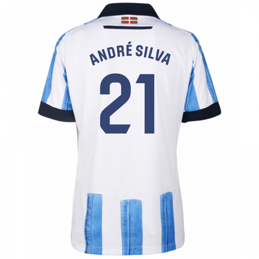 Criança Camisola Andre Silva #21 Branco Azulado Principal 2023/24 Camisa