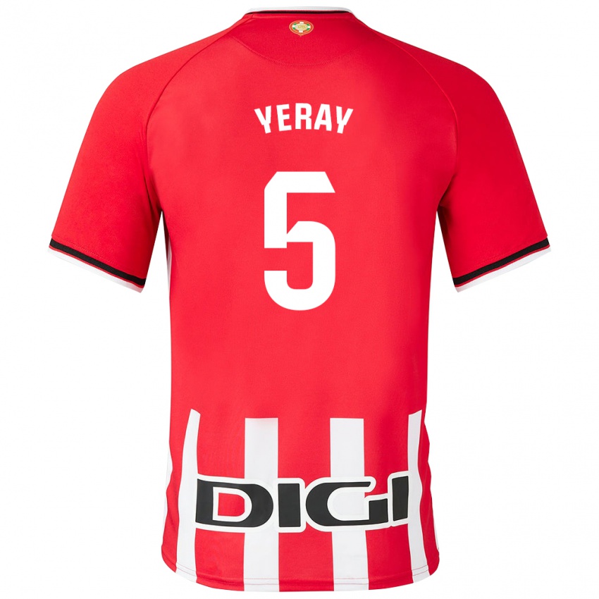 Criança Camisola Yeray Álvarez #5 Vermelho Principal 2023/24 Camisa