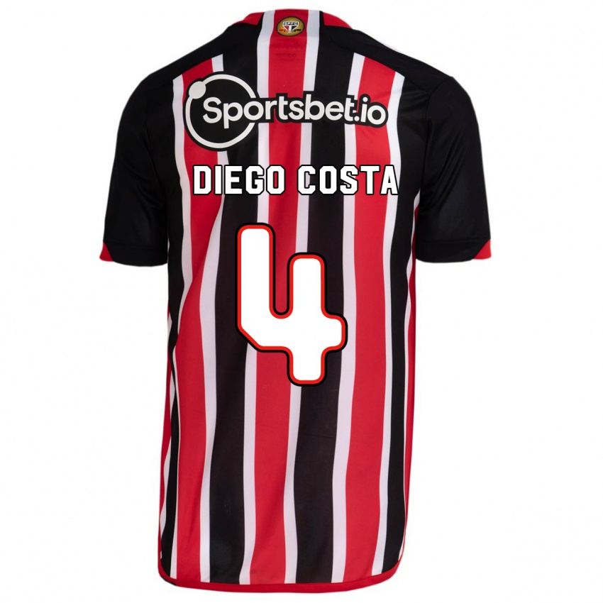 Criança Camisola Diego Costa #4 Azul Vermelho Alternativa 2023/24 Camisa