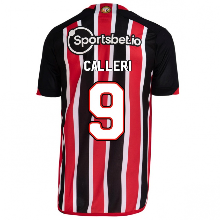 Criança Camisola Jonathan Calleri #9 Azul Vermelho Alternativa 2023/24 Camisa