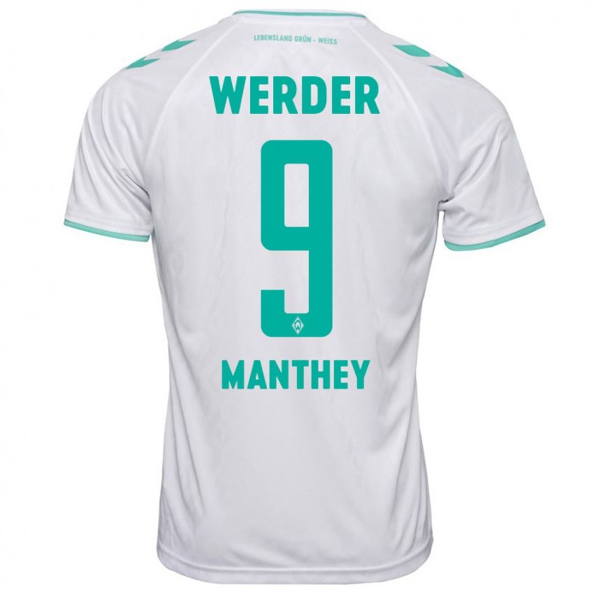 Criança Camisola Kevin Manthey #9 Branco Alternativa 2023/24 Camisa