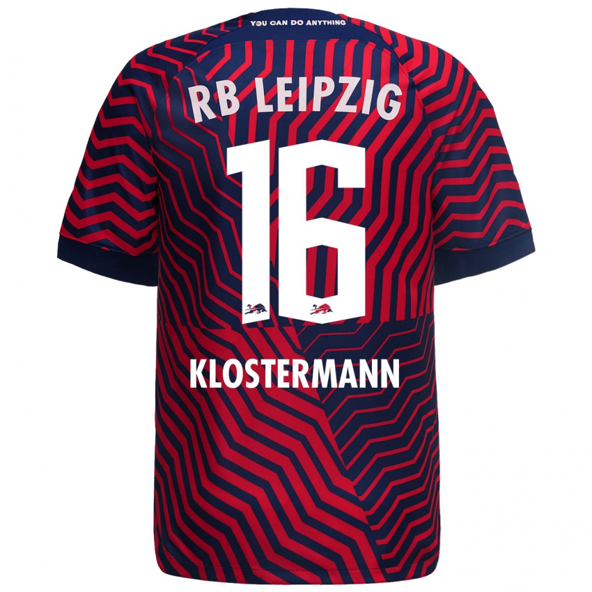 Criança Camisola Lukas Klostermann #16 Azul Vermelho Alternativa 2023/24 Camisa