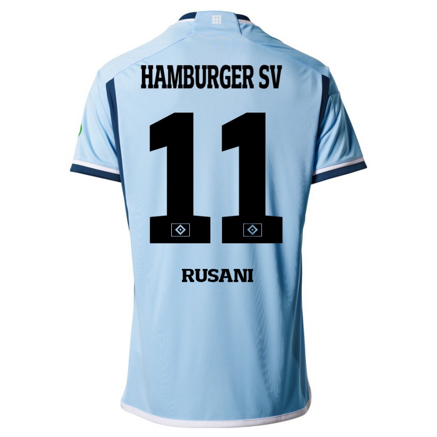 Criança Camisola Yasin Rusani #11 Azul Alternativa 2023/24 Camisa