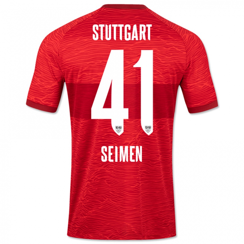 Criança Camisola Dennis Seimen #41 Vermelho Alternativa 2023/24 Camisa