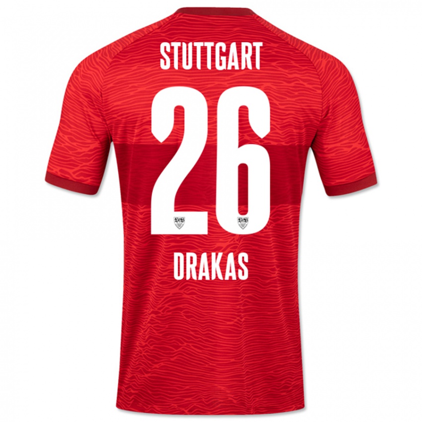 Criança Camisola Babis Drakas #26 Vermelho Alternativa 2023/24 Camisa