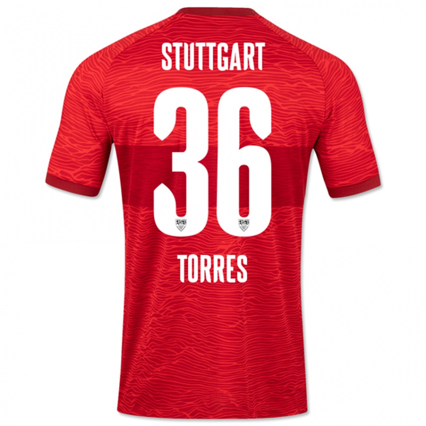 Criança Camisola Yohann Torres #36 Vermelho Alternativa 2023/24 Camisa