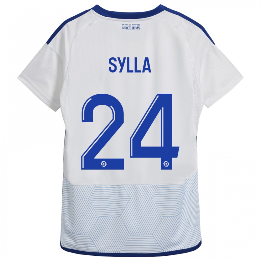 Criança Camisola Abakar Sylla #24 Branco Alternativa 2023/24 Camisa