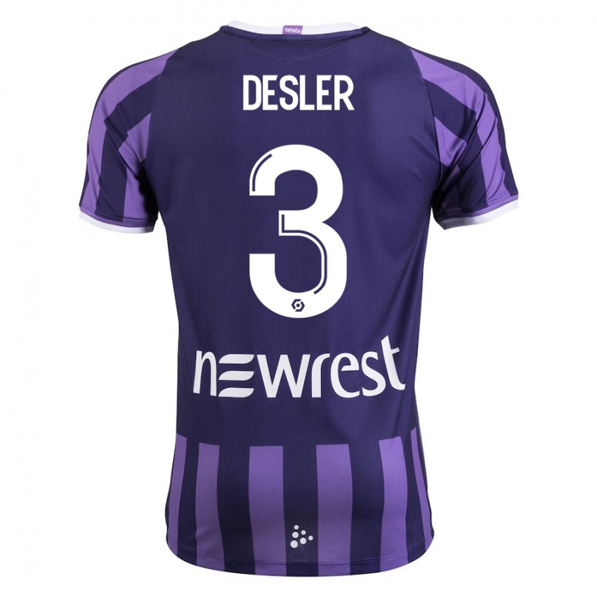 Criança Camisola Mikkel Desler #3 Roxo Alternativa 2023/24 Camisa