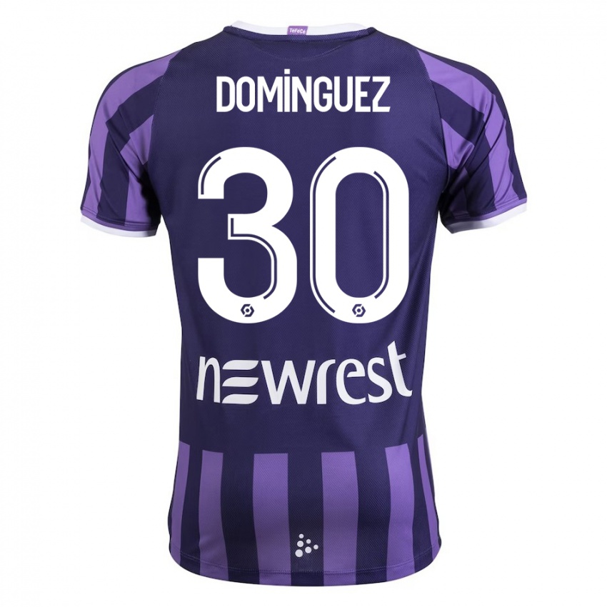 Criança Camisola Álex Domínguez #30 Roxo Alternativa 2023/24 Camisa