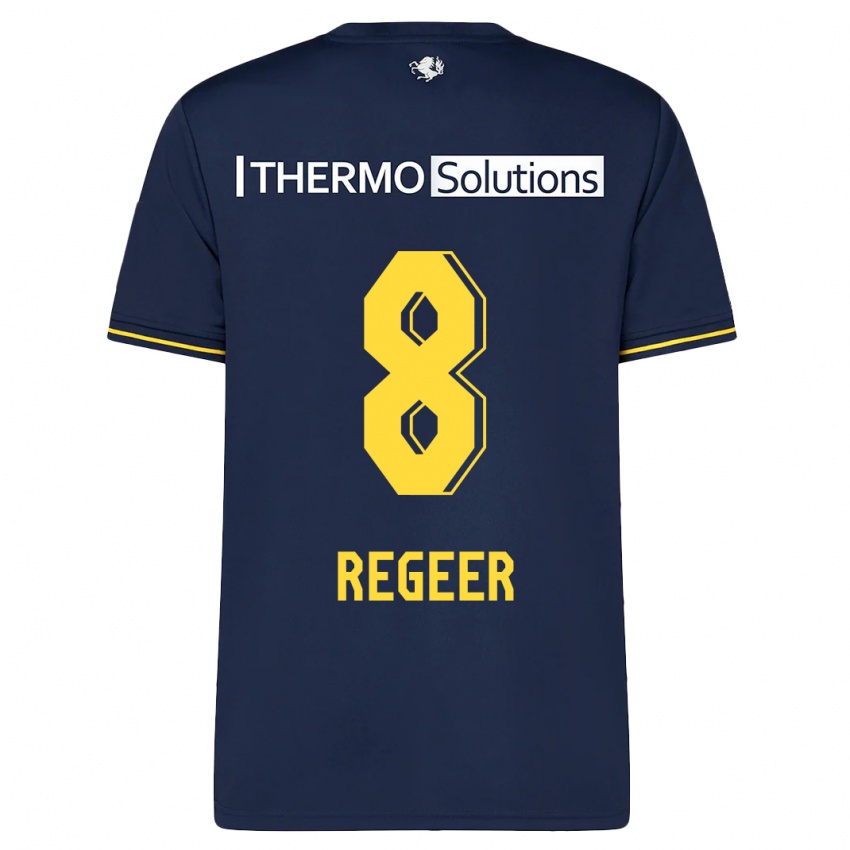 Criança Camisola Youri Regeer #8 Marinha Alternativa 2023/24 Camisa