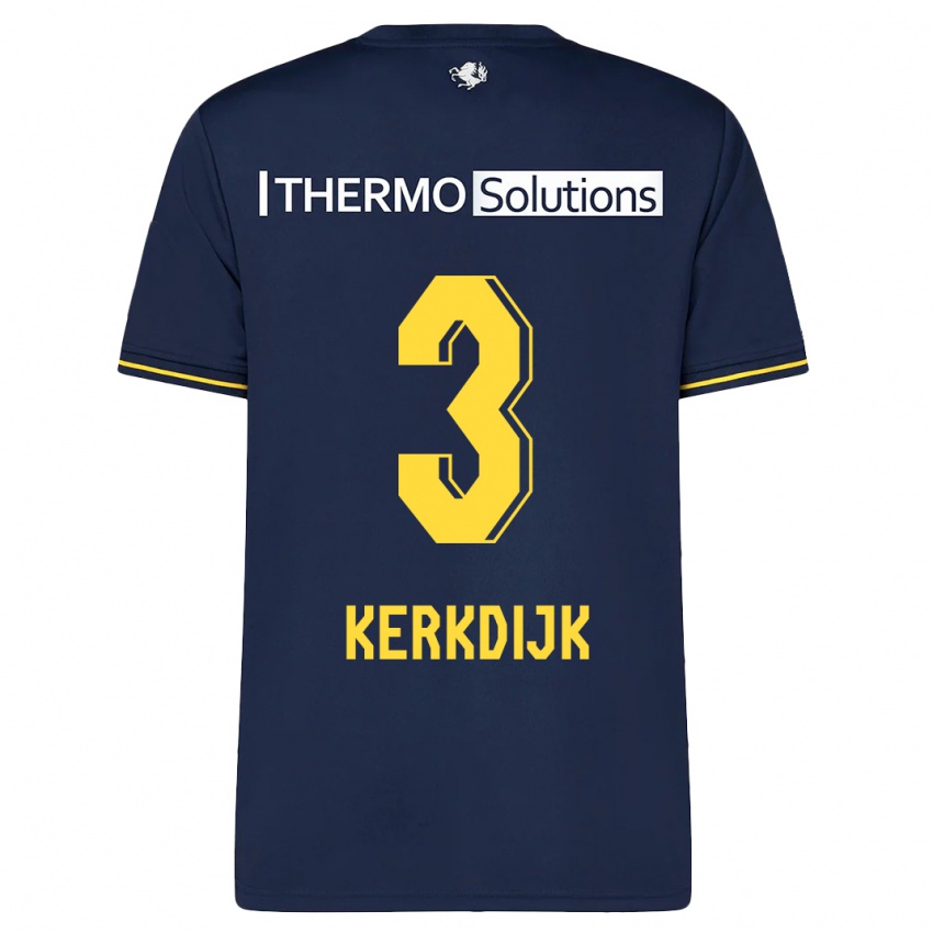 Criança Camisola Danique Kerkdijk #3 Marinha Alternativa 2023/24 Camisa