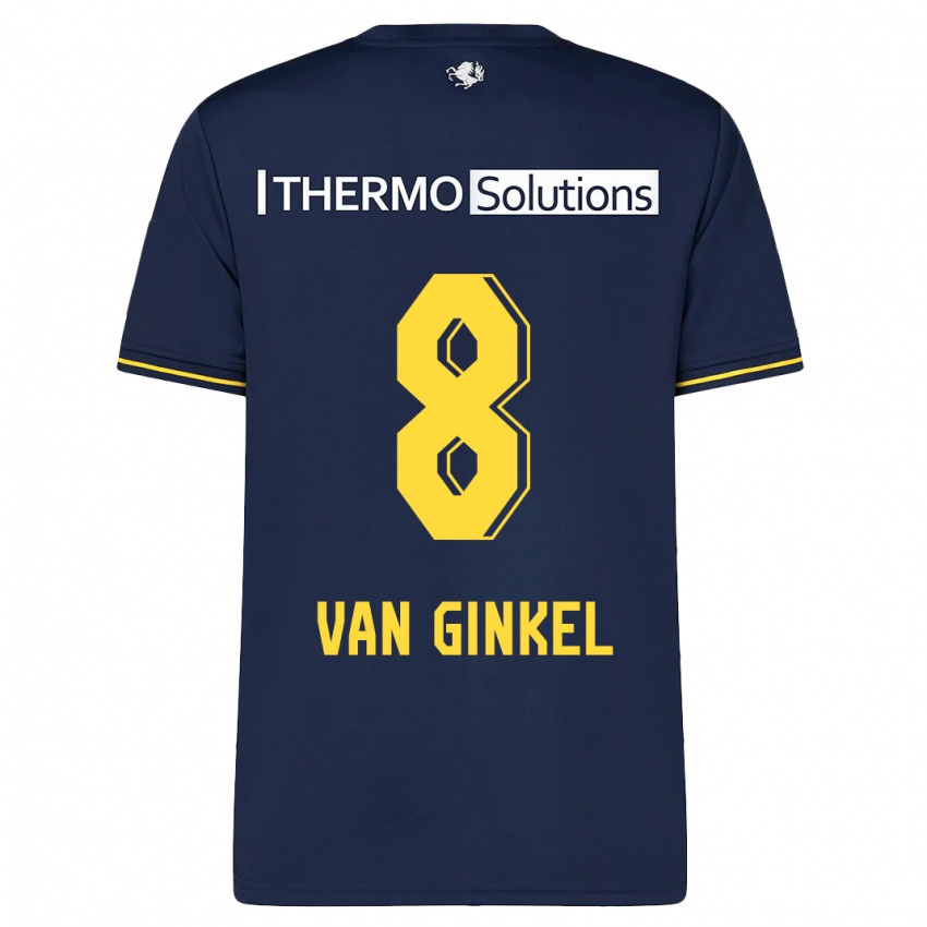 Criança Camisola Danique Van Ginkel #8 Marinha Alternativa 2023/24 Camisa