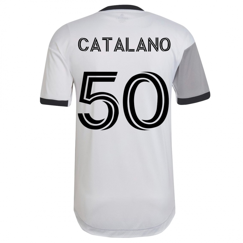 Criança Camisola Gianluca Catalano #50 Branco Alternativa 2023/24 Camisa
