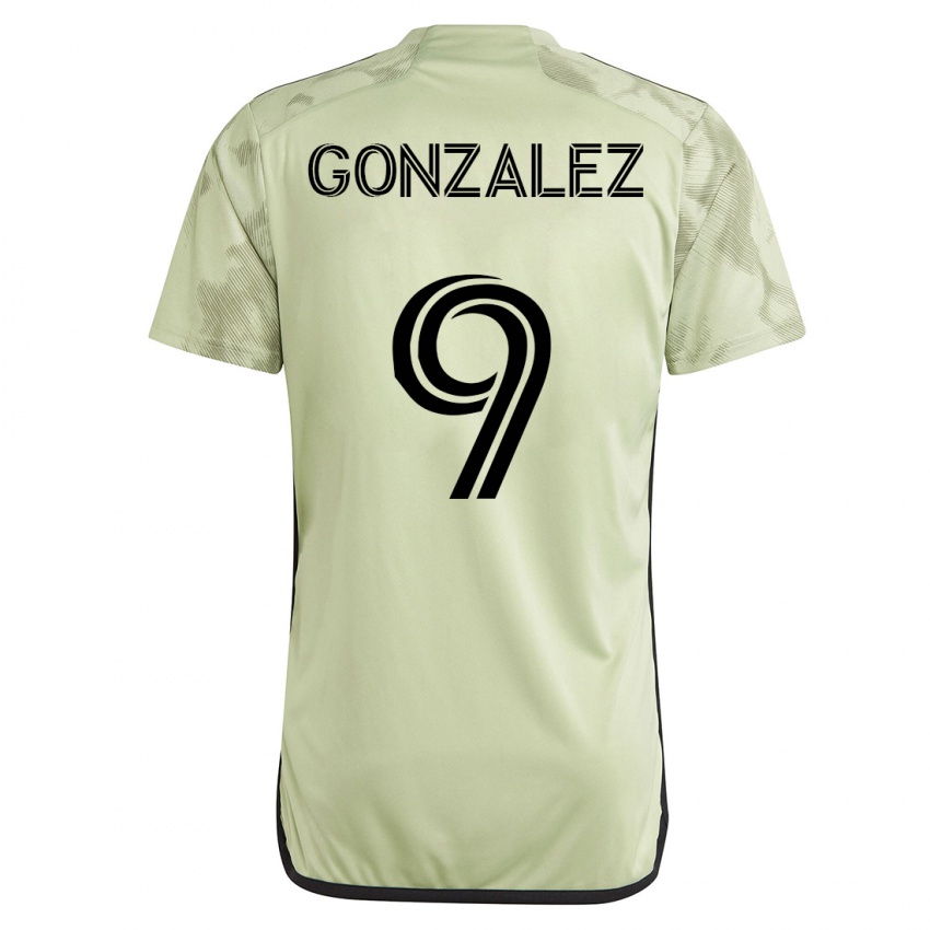 Criança Camisola Mario González #9 Verde Alternativa 2023/24 Camisa